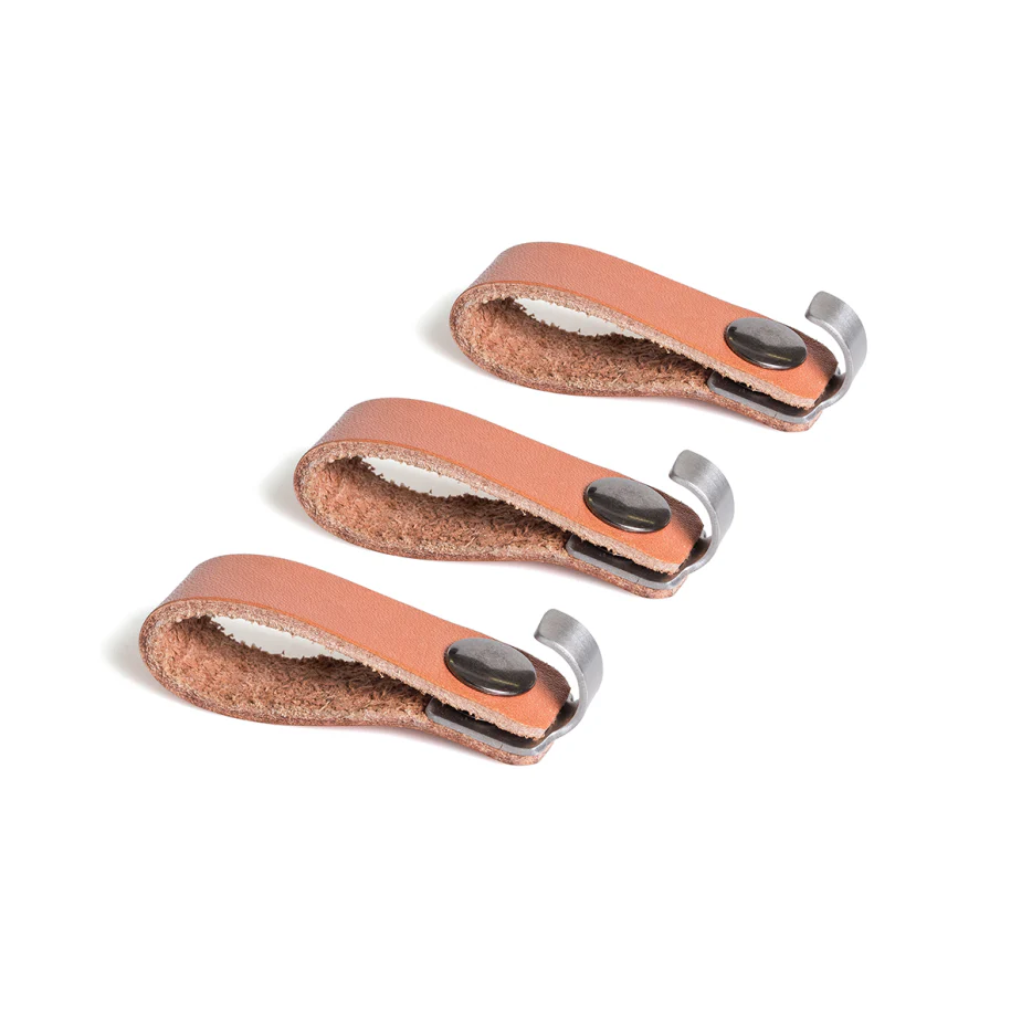 Set de 3 crochets en inox et cuir - Image 3