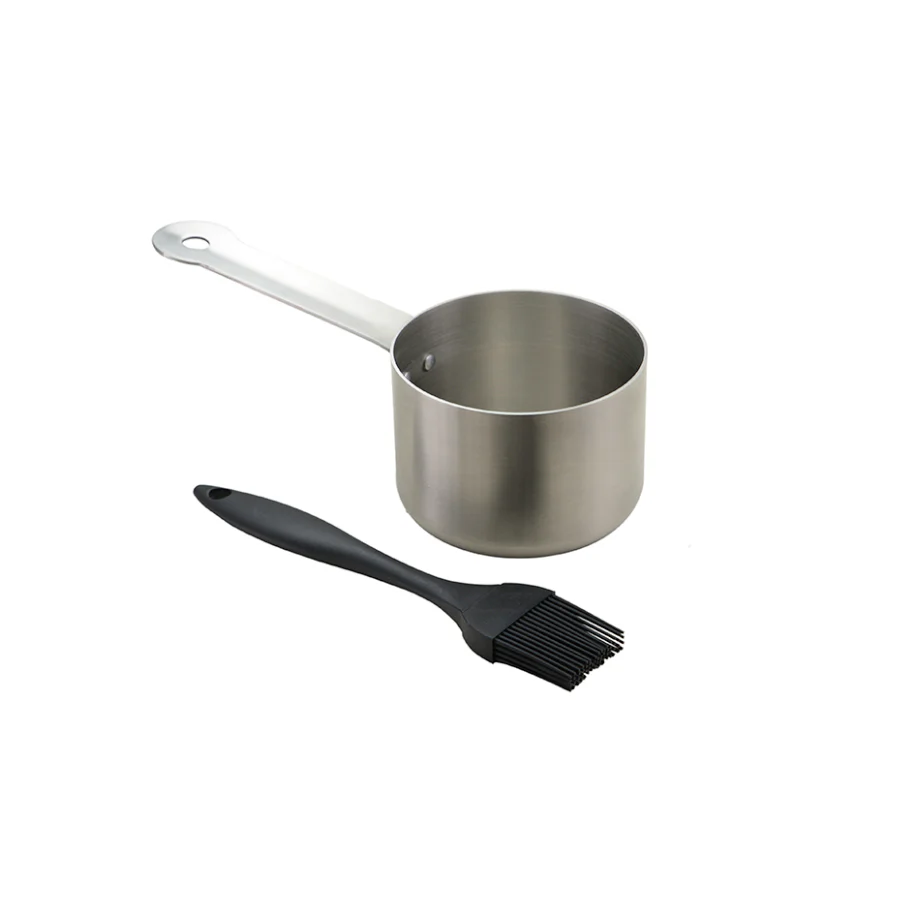 Saucière en inox avec pinceau - Image 3